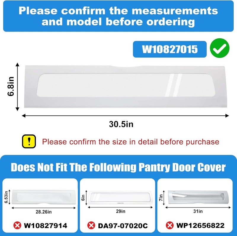 FBULWSEC باب درج المخزن للثلاجة W10827015 AP5985816 متوافق مع كينمور، ميتاج، ويرلبول، أمانا، جين-إير، كيتشن إيد، إيكيا، داكور، غاغيناو - بديل ل 12656813، 67005903 - Image 2
